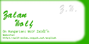 zalan wolf business card